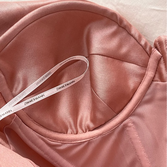 NWOT Zimmermann Matchmaker Bustier Wool-Silk Blush Pink Mini Dress 0 - Picture 9 of 16